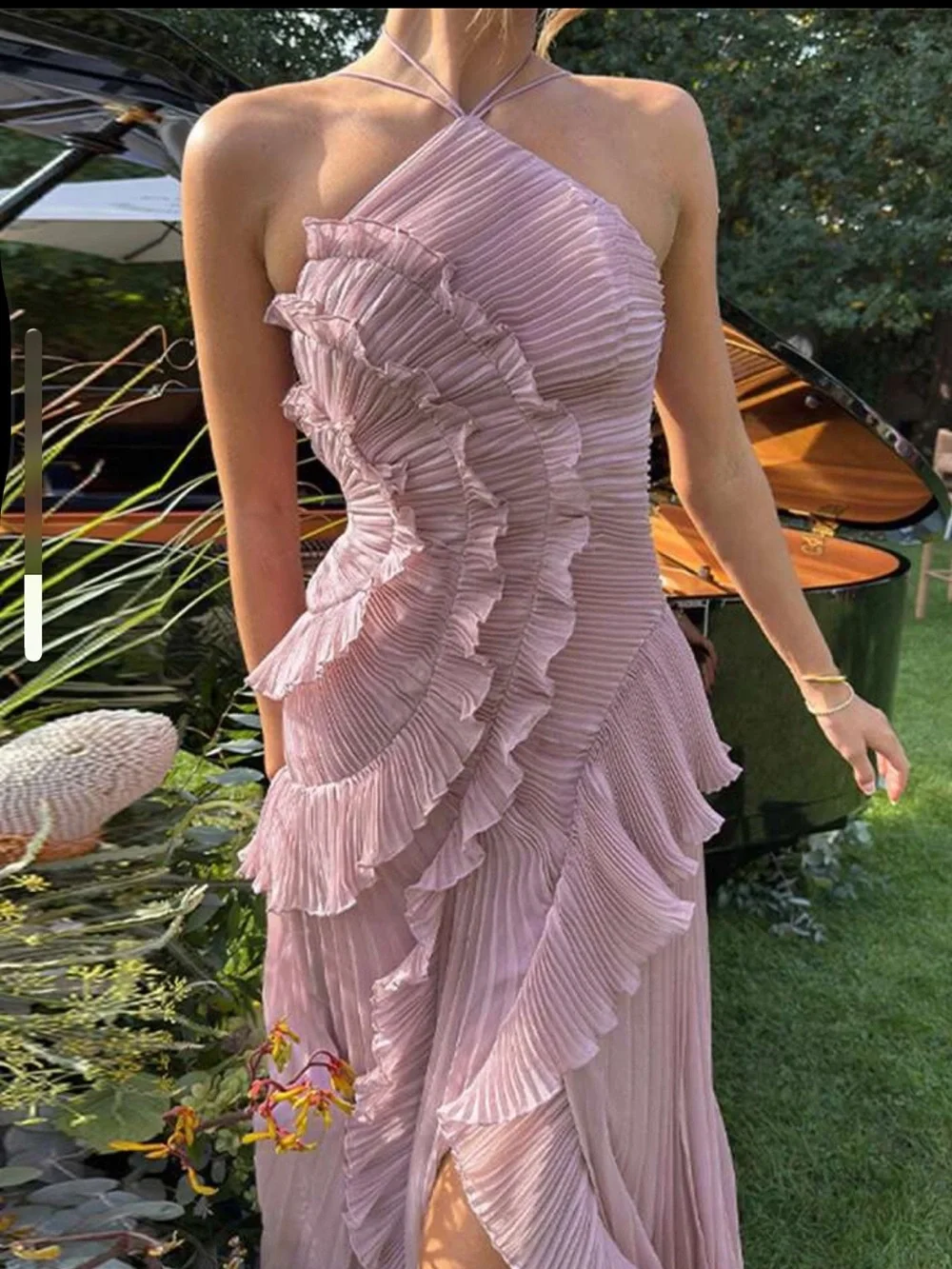 Halter neck ruffle maxi dress - Picture 1 of 7
